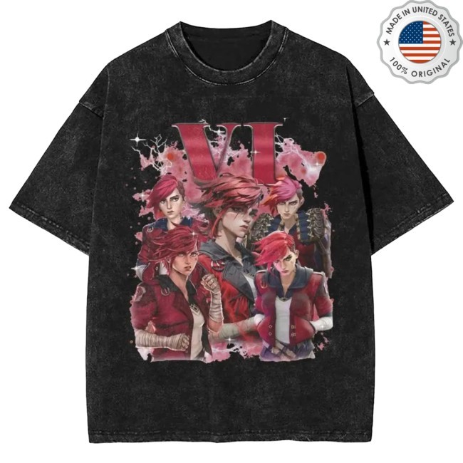 Official Arcane Vi Red Hair Tee - Arcane