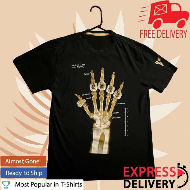 Kobe Bryant Five Rings Skeleton Shirt New