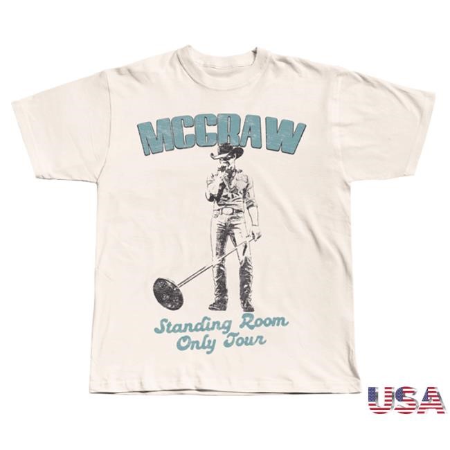Tim McGraw Official Merch Store Vintage "Mcgraw" White T-Shirt Tim McGraw Clothing Shop Apparel Standing Room Only Tour '24
