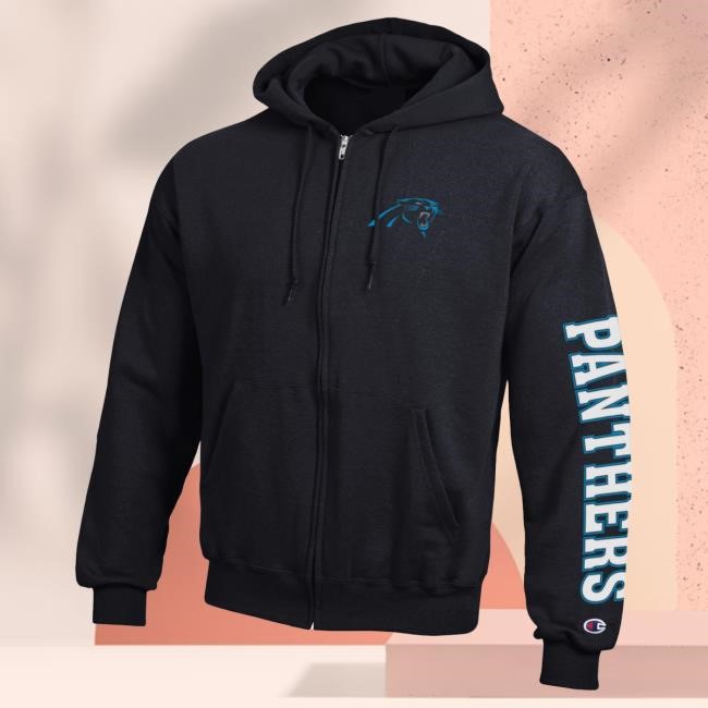 Black Champion NFL Football Carolina Panthers Powerblend Heavy NFL Football Night Show Carolina Panthers Champion Powerblend Layer