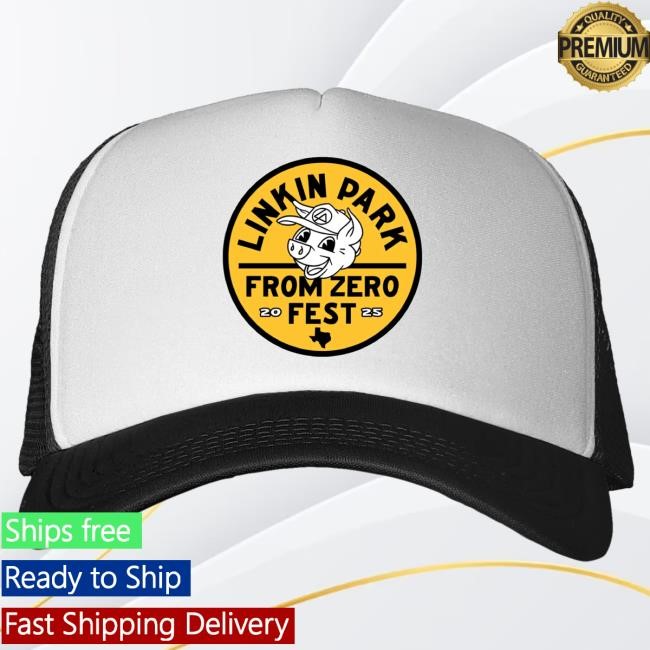 Official Linkin Park Merch Store Linkin Park Linkin Pork FZ Fest White & Black Trucker Hat LinkinPark