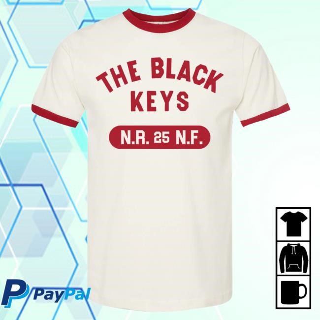 Official Black Keys Merch Red NRNF Ringer Hot Shirt