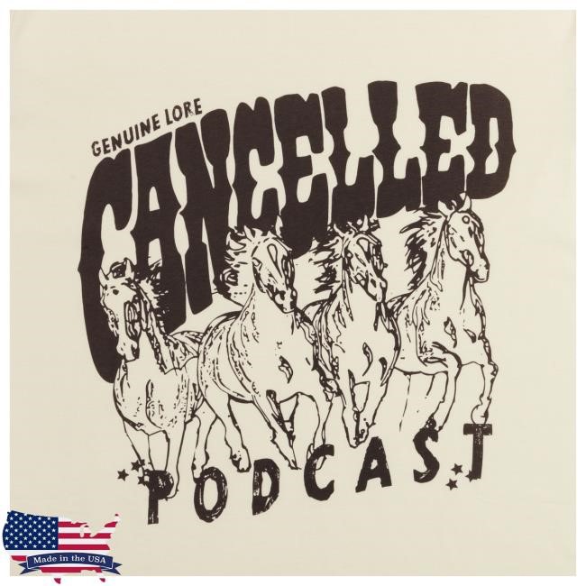 Official Cancelled Podcast Merch Genuine Lore New Shirt - Off White
