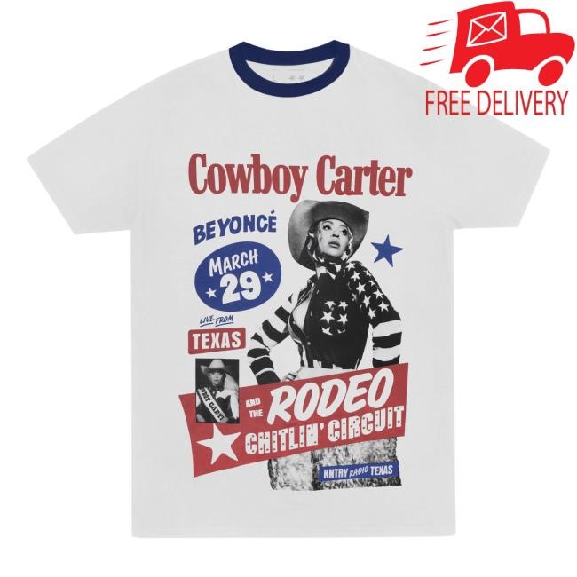 Beyonce Shop Merch Cowboy Carter Short Sleeve Ringer Top Shirt