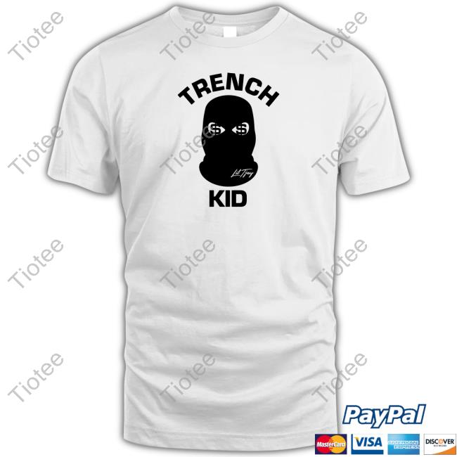Official Lil Tjay Merch Trench Kid Balaclava White Hoodie