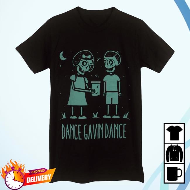 Official Dance Gavin Dance Merch Blue Skull Black Shirts DanceGavinDance