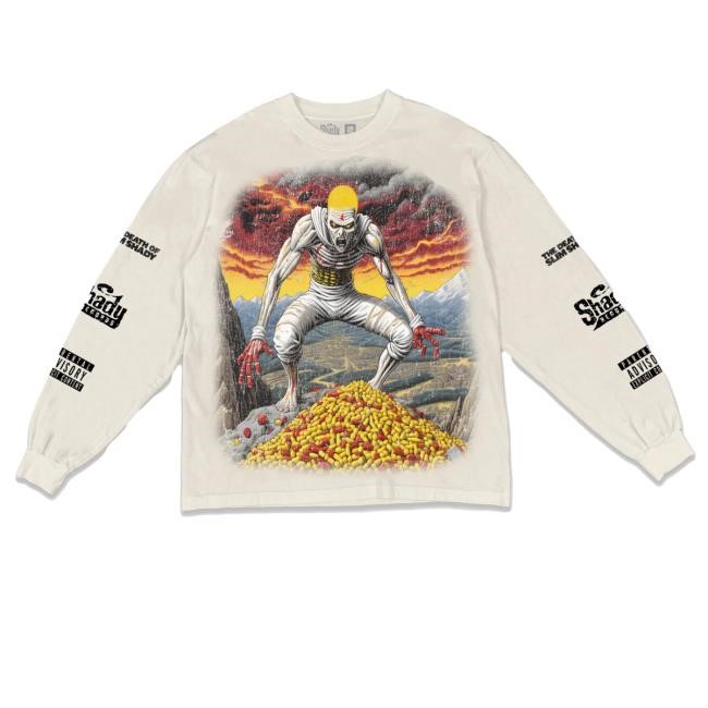Official Eminem The Death Of Slim Shady Merch Pills Long Sleeve T-Shirt
