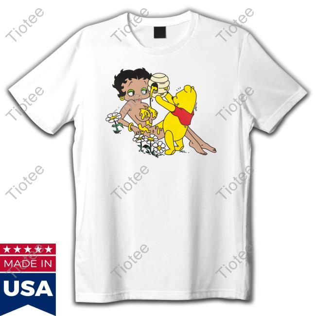 Official Pooh Pouring Honey On Betty Boop Tee Shirt