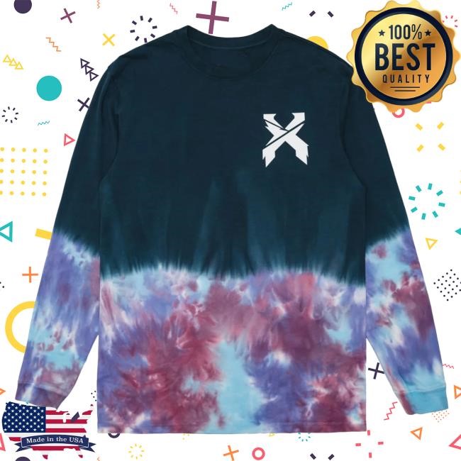 Sliced Logo Split Tie Dye Long Sleeve Tee