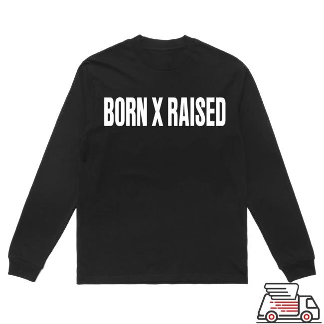 Official Born X Raised Merch Store Shop Jumbo Slab L/S T Shirt: Black BornxRaised