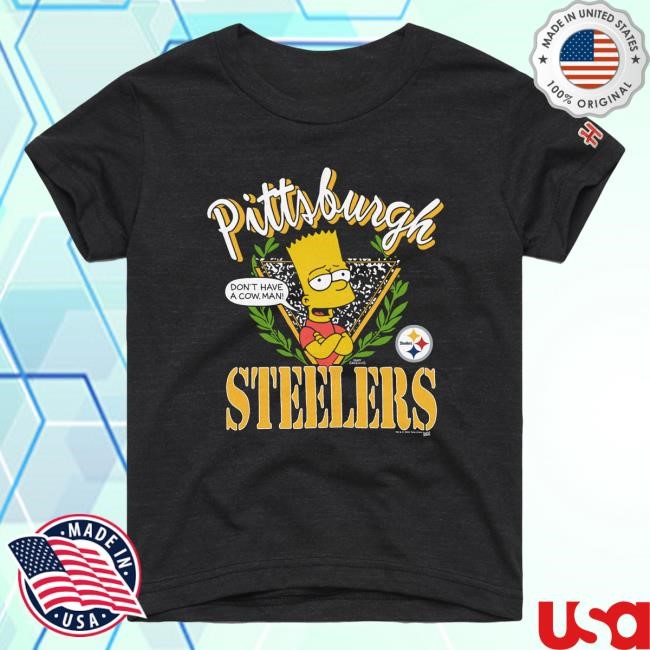 Official Pittsburgh Steelers Homage x The Simpsons Youth Hot Shirt - Black