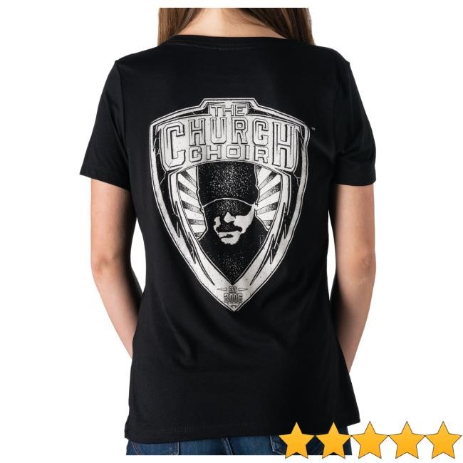 Eric Church Choir Badge Ladies Black Tshirt | Eric Church Official Merch Store Shop