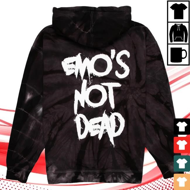 Official Emo's Not Dead Apparel Clothing Crystal Dye Popover Sweatshirt Black Emos Not Dead Merch