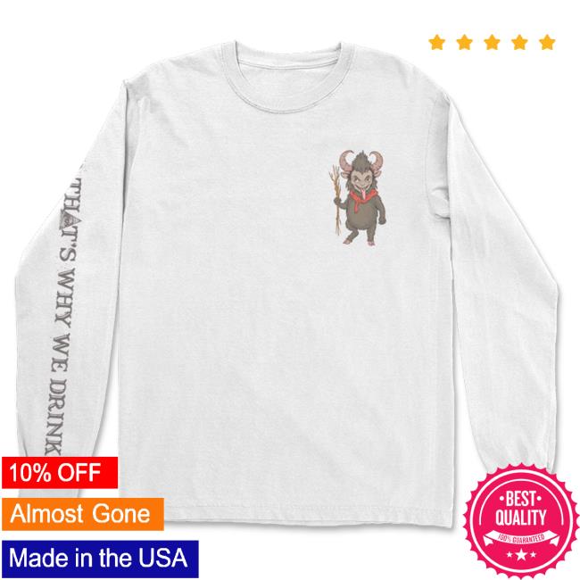 Official Atwwd Merch And Thats Why We Drink Merch Krampus Long Sleeve Tee (White)