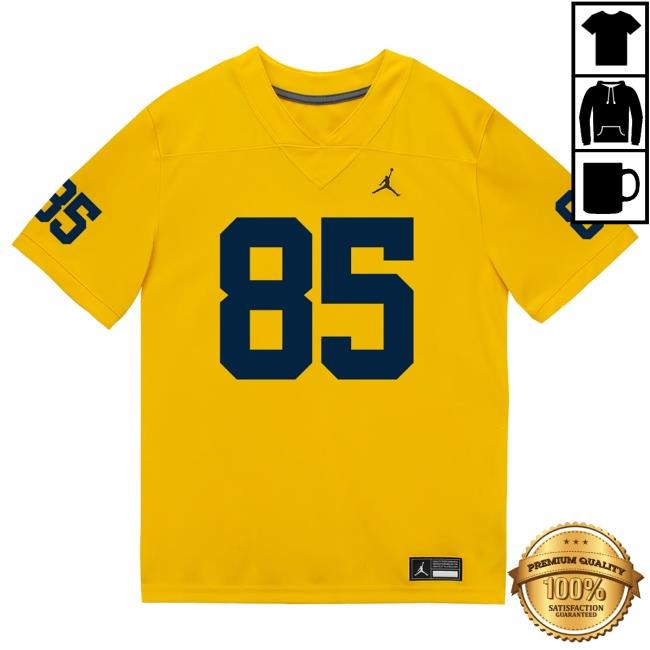 Michigan Wolverines #85 Logan Forbes Student Athlete Maize Football Jersey Tees The M Den Shop