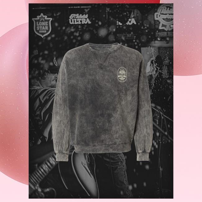 Official Treaty Oak Revival Merch Chest Logo Mineral Wash Sweaters