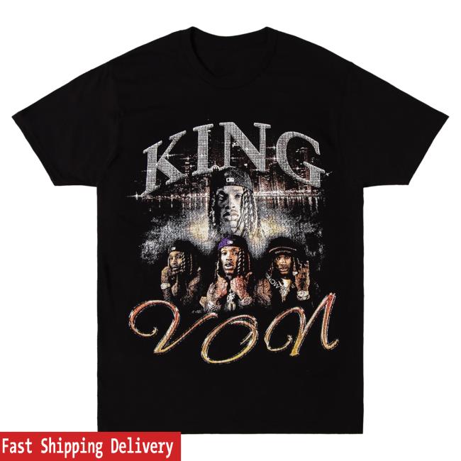 Official King Von Merch Store Vons City Tee Black King Von Apparel Clothing Shop KingVon