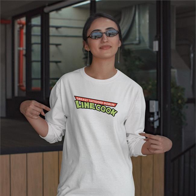 Greasy Tattooed Goblin Linecook Long Sleeve T Shirt