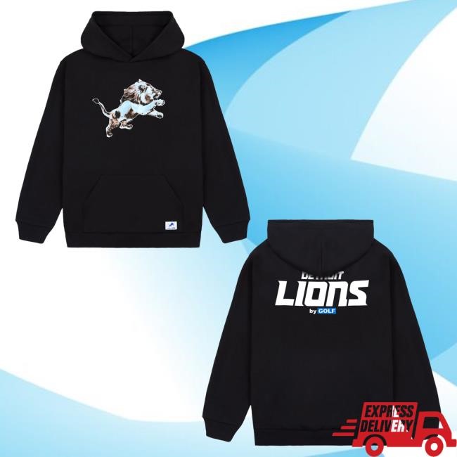 Official Golf Wang Merch Lions Cutout Hoodie Blue by Golf Wang x NFL