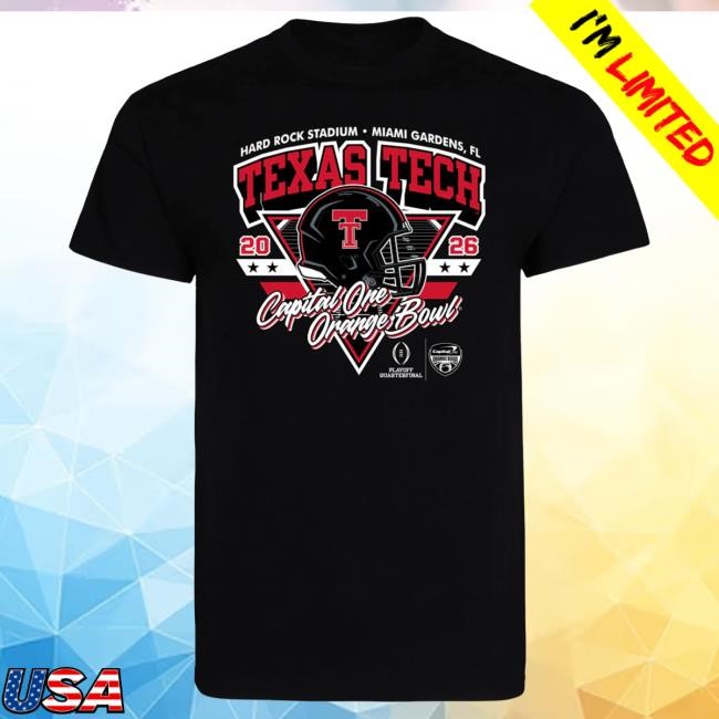 Official Red Raider Outfitter Texas Tech 2025 CFP Orange Bowl - Tshirt - Ocean Drive - BLACK