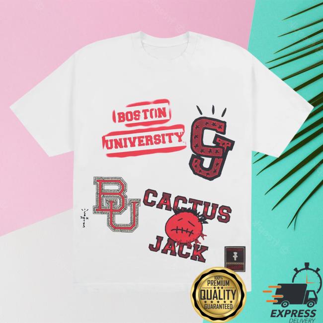 Official Travis Scott Utopia Merch Store CJ X M&N X BOSTON UNIVERSITY HANDDRAWN T Shirt Travis Scott Apparel Clothing TravisScott