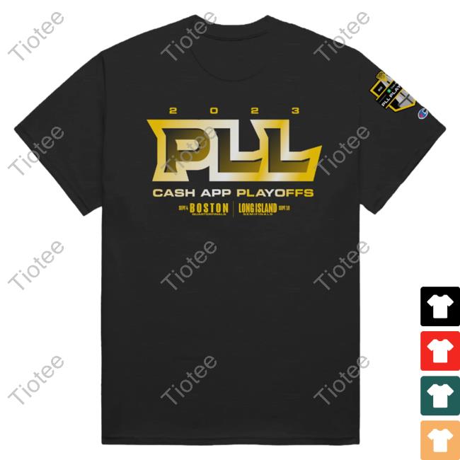 Official Premier Lacrosse League Shop Champion Cash App 2023 Playoff Tee Black