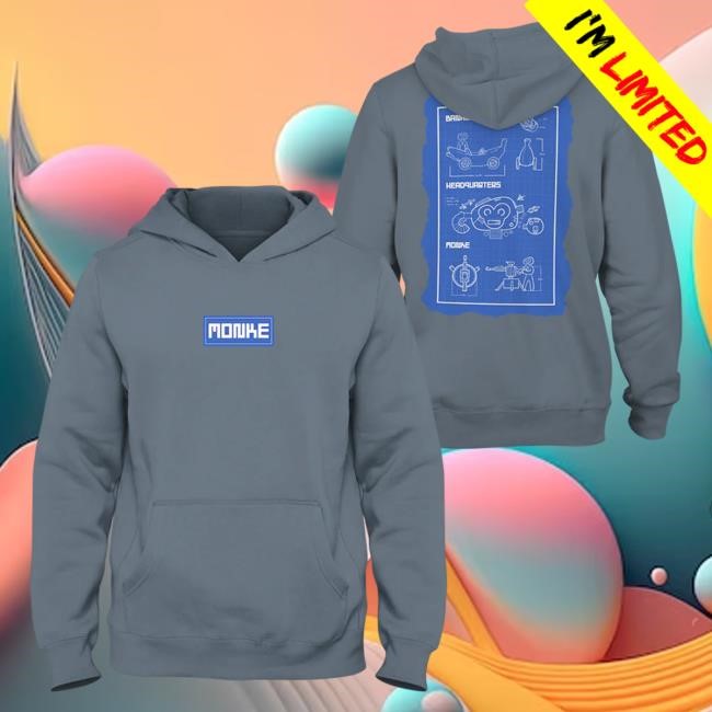 Official Monke Clothing Blueprint Monke Attractive Hoodie MonkeClothing