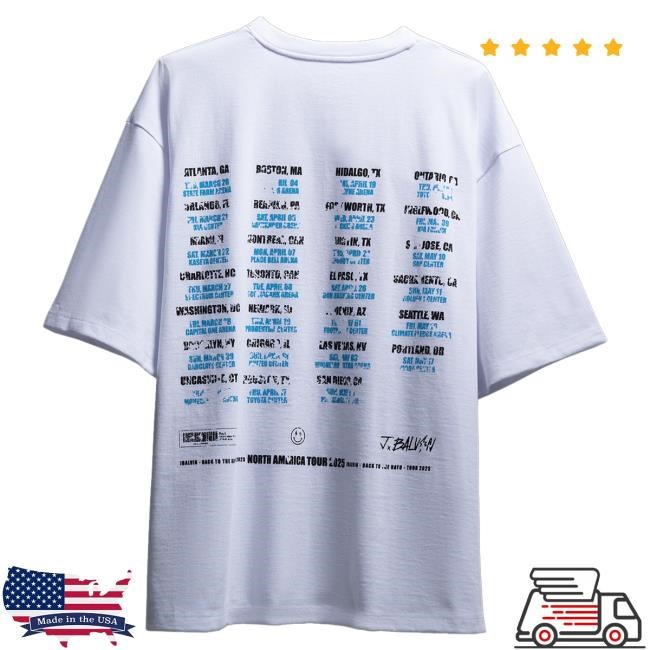 Official J Balvin Merch Shop Rayo Tour White T-Shirts JBalvin