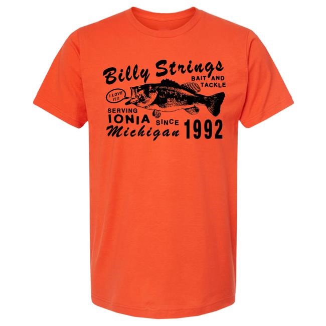Official Billy Strings Merch Store Shop Billy Strings Bait & Tackle Tee (Oxford Pennant)