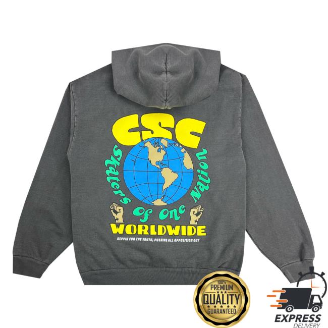 Official Crenshaw Skate Club Worldwide Pullover Hoodie Black CrenshawSkateClub