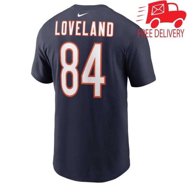 Hot Game Day Colston Loveland Chicago Bears Nike Name & Number T-Shirt