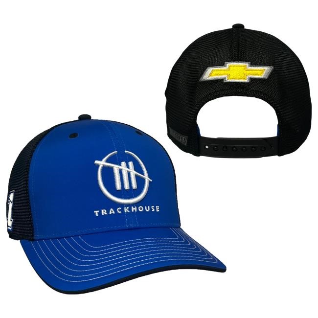 Trackhouse Blue & Black Mesh Snapback Hat Trackhouse Racing Team Official