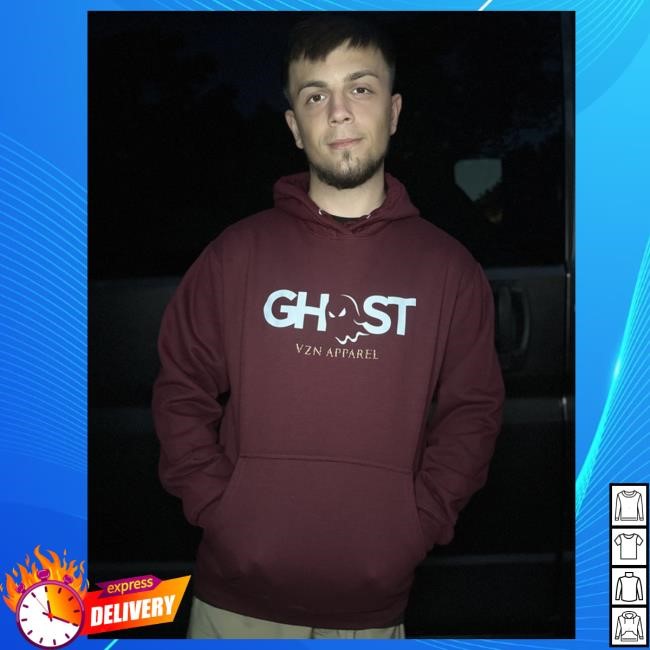 Maroon Ghost Hoodie New (Limited Edition) Vzn Apparel Merch Shop
