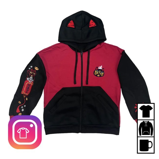 Official Lucky Cat Hoodie Hoodie - Kinwamonster