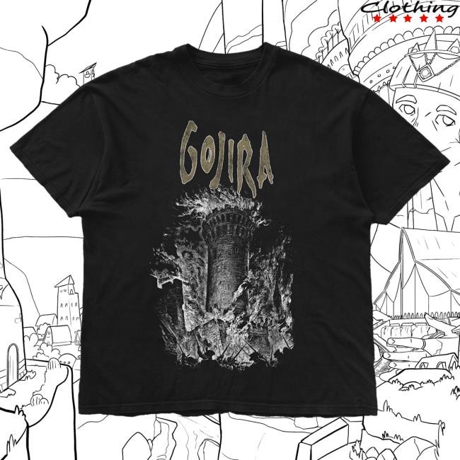 Official Gojira Merch Castle Burning Shirt New Gojira Apparel Clothing