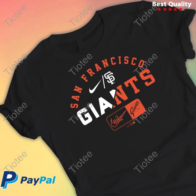 Men's San Francisco Giants Nike Heather Black Rewind Review Slash Tri-Blend Tee Shirt
