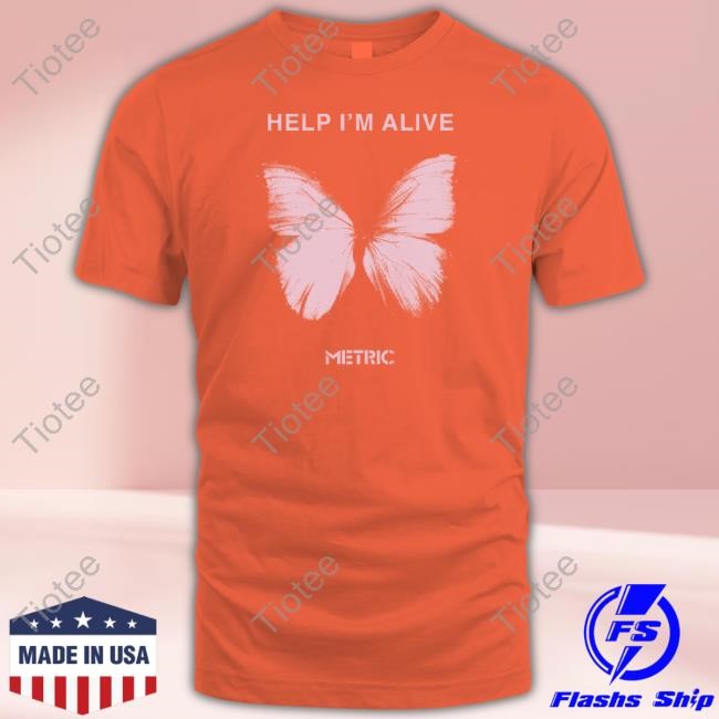 Ilovemetricstore Help I'm Alive Butterfly Metric Tee Shirt