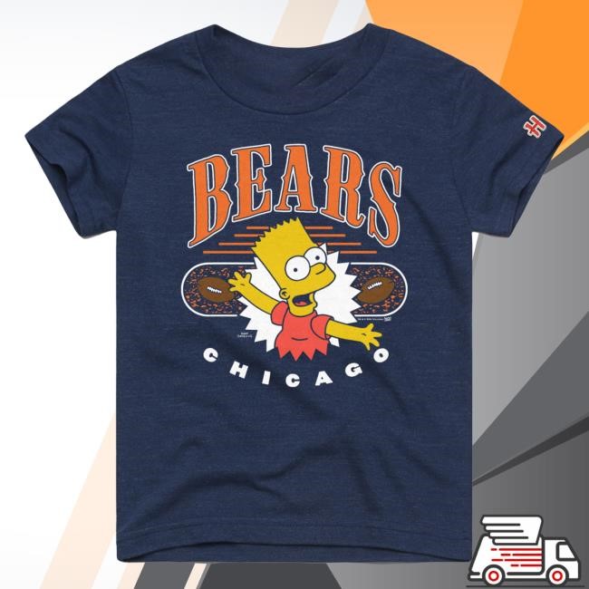 Official Chicago Bears Homage x The Simpsons Youth Tees - Navy