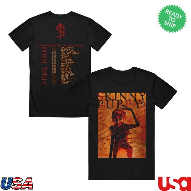 Skinny Puppy - Scorched Man Tour Black New Tee Skinny Puppy Merch