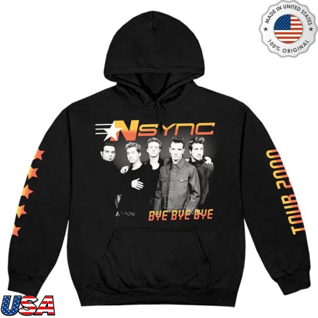 Official Nsync Merch Bye Bye Bye Tour 2000 Hooded Sweatshirt