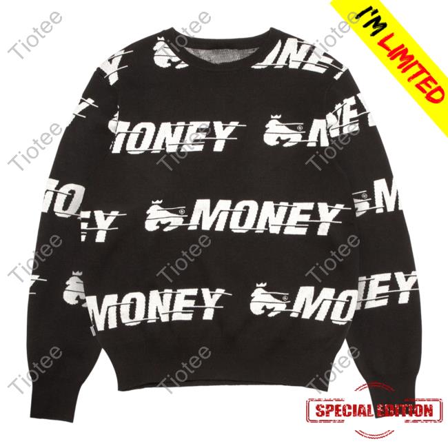 Official Money Clothing Aop Money Clothing Motion Knit Sweatshirts Black