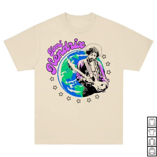 Official Jimi Hendrix Merch Store Jimi Hendrix Ode to Earth Sand Shirt
