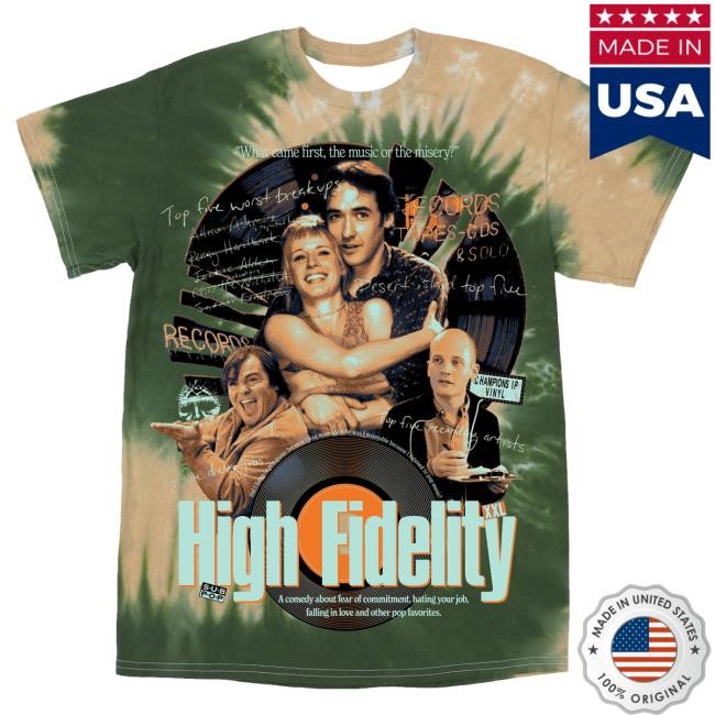 Official Studiohouse Designs Top Five Records Tiedye ( Limited!) New Shirt Fuzzy And Mossy (Green/Tan)