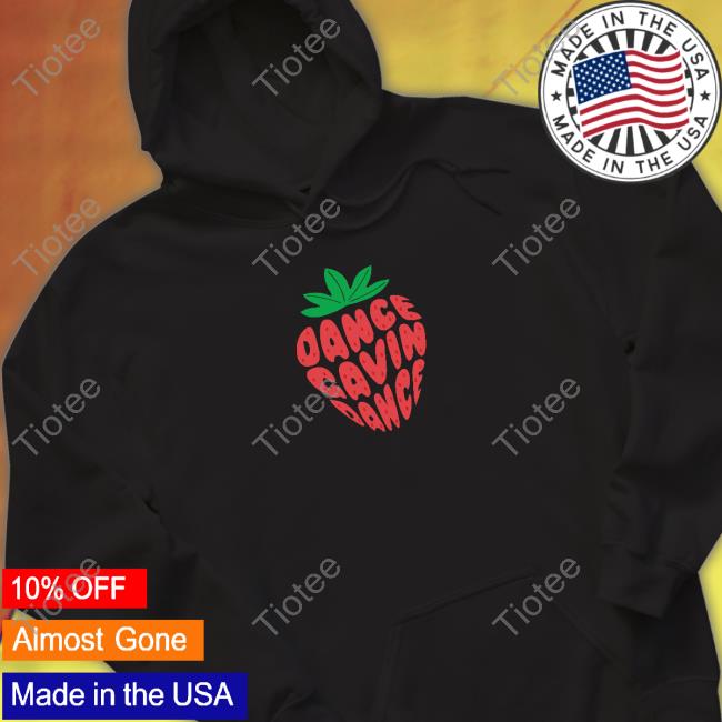 Official Dance Gavin Dance Merch Strawberry Text Black T Shirt