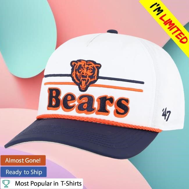 Chicago Bears White Campscape '47 Hitch Adjustable Hat | Buy Official Clark Street Sports