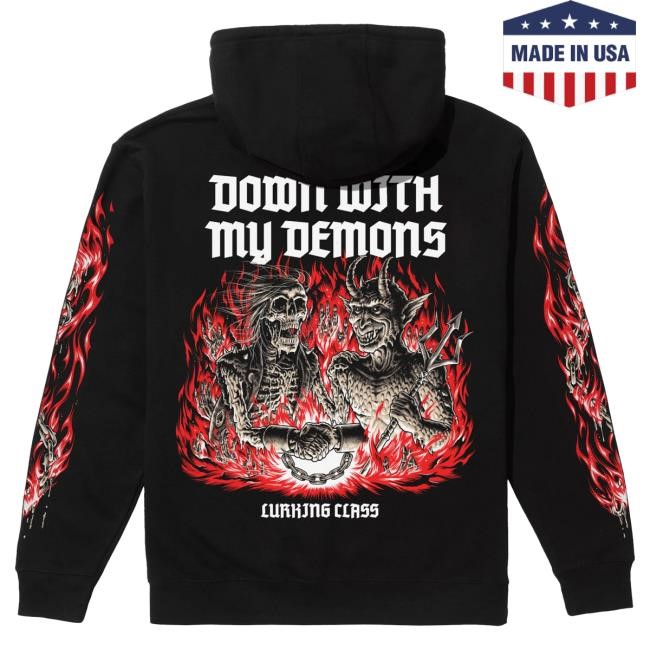 Official Lurking Class Merch Store Lurking Class Demons x Stikker Hood - Black LurkingClass