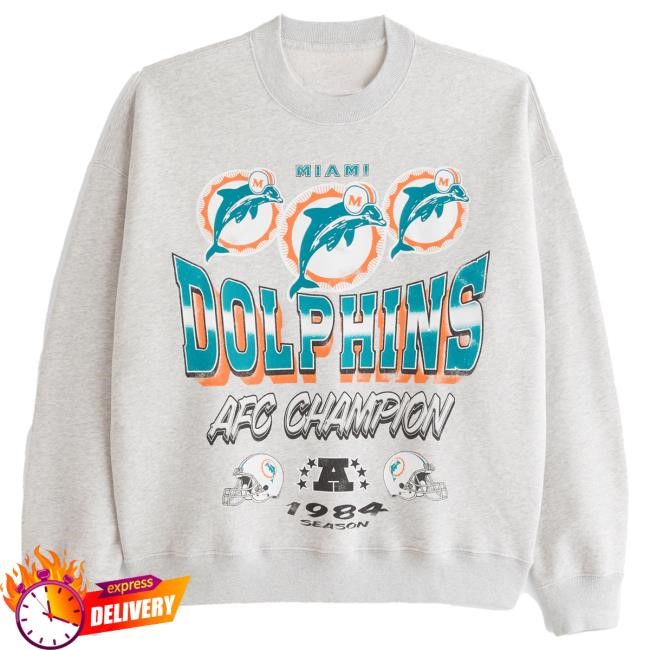 Official Abercrombie And Fitch Clothing Miami Dolphins Graphic Sweatshirts NFL by Abercrombie