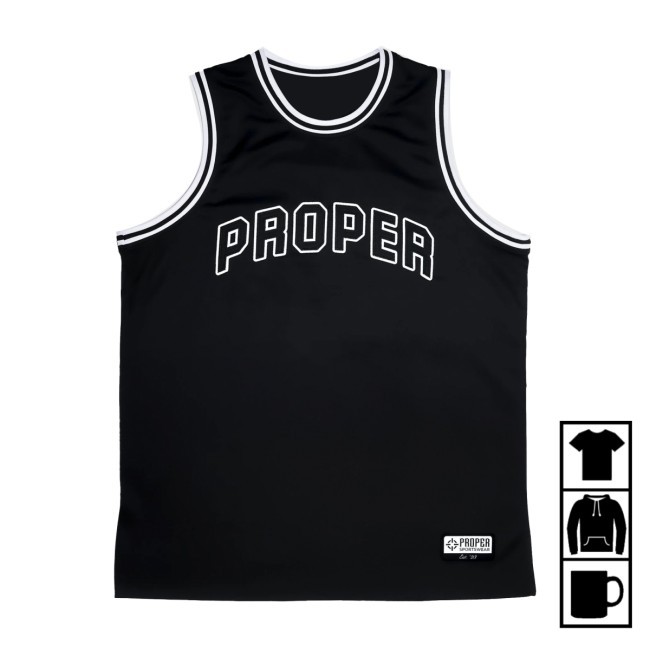 Proper Street Basketball Shirt Black/White Proper Shop