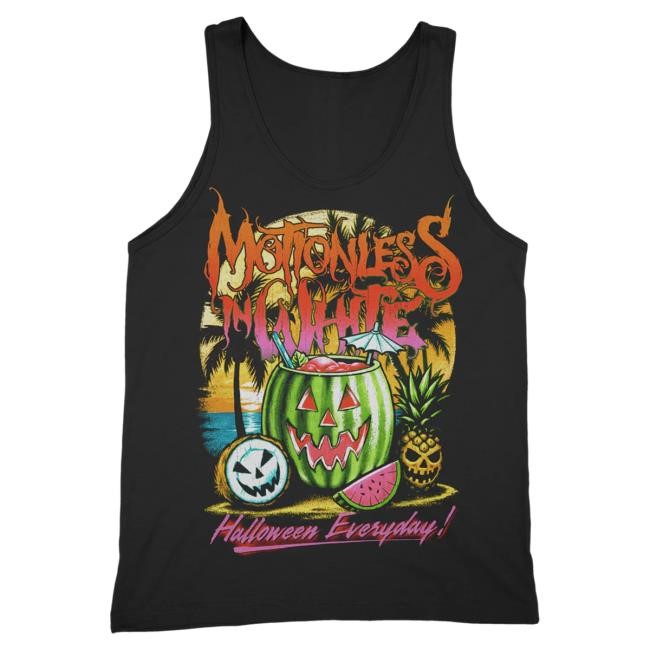 Official Miwmerch Motionless In White Halloween Everyday Tank Top (Black) T Shirt Miw Merch Store