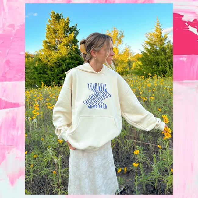 Official Elevated Faith Clothing Love Never Fails Cream Unisex Crew